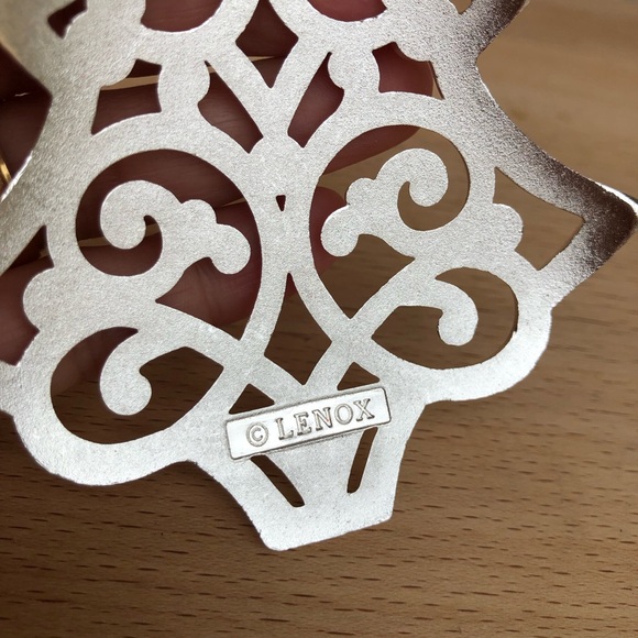 Lenox Sparkle and Scroll Tree Ornament Christmas Clear Crystals Silver Plated - Picture 8 of 10